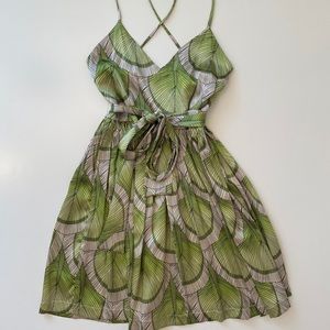 Mara Hoffman Green Leaf Silk Mini Dress XS